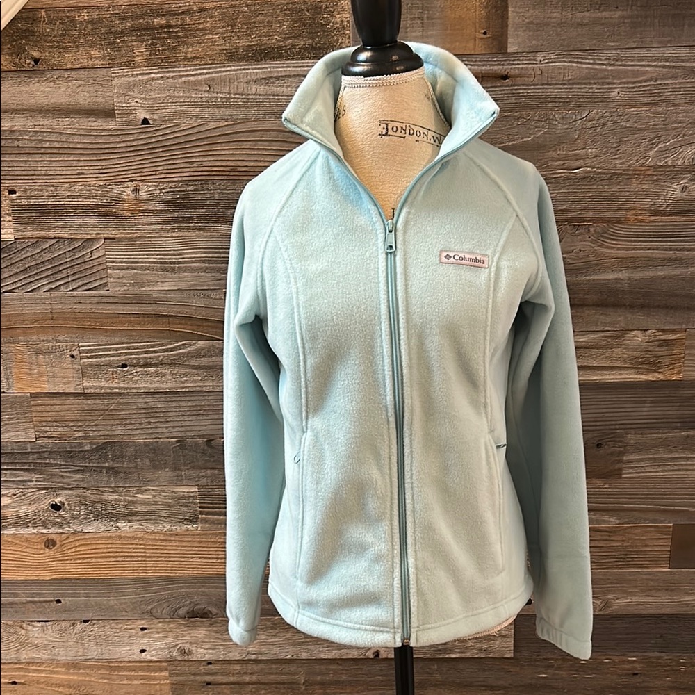 NWOT Columbia Blue/Teal Fleece Full Zip Jacket Size Small